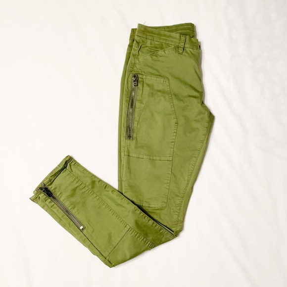 BLANK NYC Army Olive Green Skinny Zipper Pants-26 - Picture 12 of 12